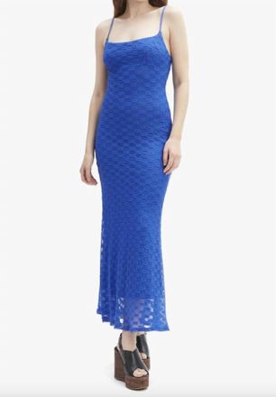 Bardot Adoni Mesh Midi Dress In Cobalt