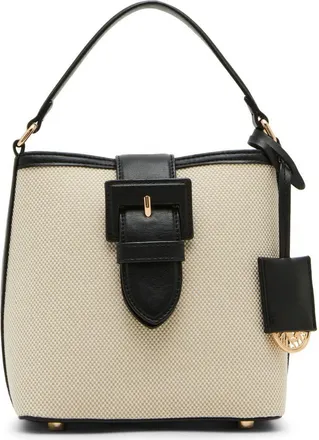 Anne Klein Small Bucket Bag in Tan-Cream/Black at Nordstrom Rack
