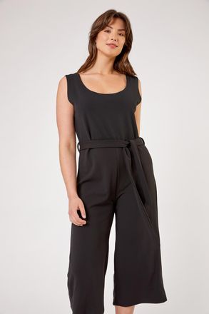 Roman Belted Plain Jumpsuit