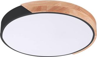 GreenIce Lampada da soffitto con legno 41,5 cm LED 24W nero opaco rotondo Acero 3528 Rabalux