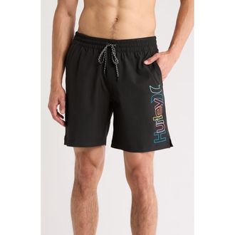 Hurley Crossover Volley Swim Trunks in Bk3 Black at Nordstrom Rack, Size X-Large