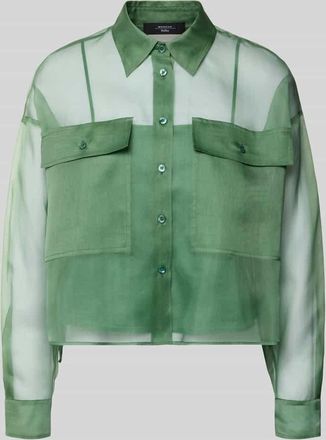 Max Mara Boxy Fit Langarmbluse aus semitransparenter Seide Modell COLOMBIA in Gruen, Gr&ouml;&szlig;e 38