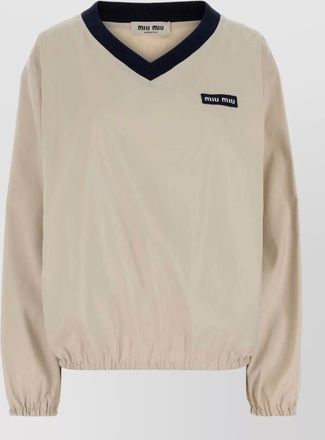 Miu Miu recycled polyester oversized v-neck sweatshirt