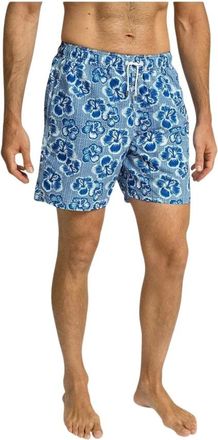 Hackett Pantaloncini da mare con stampa floreale e coulisse in vita - - Swimwear - Uomo - Blu - M