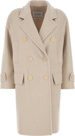 Max Mara Womens Sand Wool Blend Nogara Coat - Nude - Size EU 38 (Womens)
