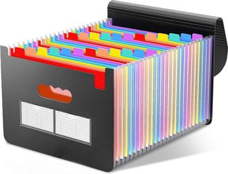 OEM Archivador De Documentos A4, Organizador De Archivos Tipo Acorde&oacute;n Con 24 Compartimentos Y Tapa, Almacenamiento De Papel, Organizador De Acorde&oacute;n Expa