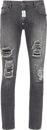 Philipp Plein Rock Star Denim Broek - Heren - Slim Fit Jeans - Grijs - W30 - Denim - Jeans
