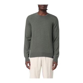 Fay Round-neck Knitwear, male, Green, Size: L Crew Neck Jumper