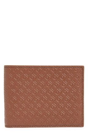 Ferragamo Embossed Gancini Leather Bifold Wallet in Midbrown New Navy Nero at Nordstrom