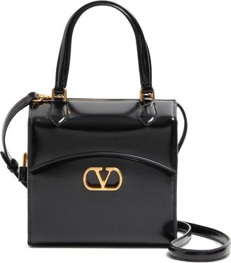 Valentino Garavani Vain-Case bowling bag - women - Calf Leather/Nappa Leather - One Size - Black