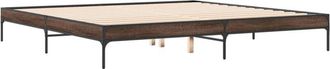 vidaXL Vidaxl - Estructura cama madera ingeniería metal marrón roble 200x200 cm