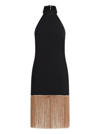 Taller Marmo Berlin halterneck fringed mini dress - women - Acetate/Viscose/Elastane/Acetate/Viscose - 44 - Black