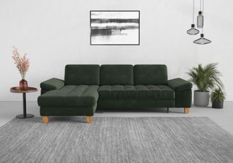 Sit&more Ecksofa »Westham L-Form« mit Recamiere, mit oder ohne Bettfunktion, Bettkasten, Füsse Eiche