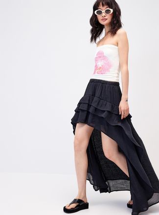 Twik Womens Tiered ruffle maxi skirt