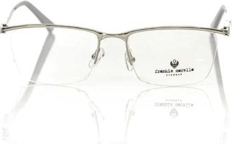 Frankie Morello Clubmaster Metalen Frame Bril Wit Logo - Heren - Brillen - Grijs - ONE Size - Accessoires