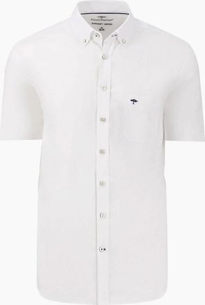 Fynch-Hatton Mens FYNCH-HATTON SHORT SLEEVED OXFORD SHIRT WHITE - Size: 38