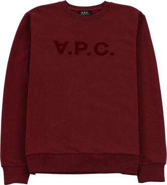 A.P.C. A.p.c. - Sweatshirt met Velvet Logo - Heren - Sweatshirts & Hoodies - Rood - Maat: M Velours