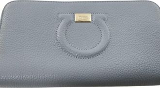 Ferragamo Blue Leather Coin Purse/Coin Case (Pre-Owned)