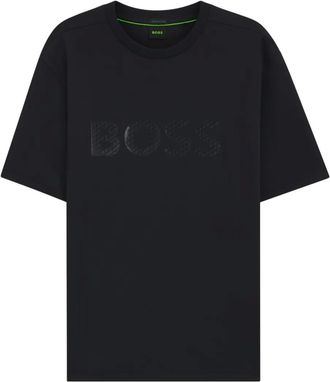 BOSS T-shirt met logodetail - Zwart