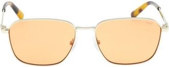 Abercrombie & Fitch 56mm Round Sunglasses in Gold/bordeaux at Nordstrom
