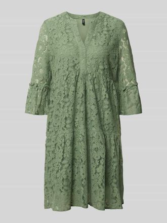 Vero Moda Loose Fit Spitzenkleid aus Baumwoll-Mix Modell HONEY in Schilf, Gr&ouml;&szlig;e XL