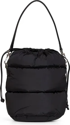 Moncler Womens Bucket Bag Caradoc Black Polyamide Shoulder
