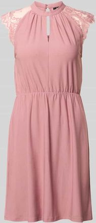 Vero Moda Tailliertes Freizeitkleid mit Spitzenbesatz Modell MILLA in Rosa, Gr&ouml;&szlig;e XL