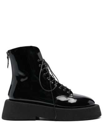 Marsèll Gommellone patent combat boots - Black