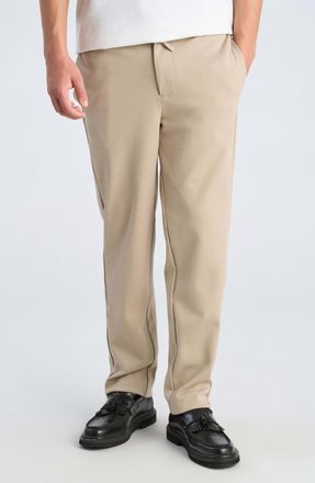 Lindbergh Jogginghose LINDBERGH, Herren, Gr. XXL, N-Gr, lt stone, Web, Obermaterial: 75% Polyester, 22% Viskose, 3% Elasthan, unifarben, lang, Hosen Jogginghose