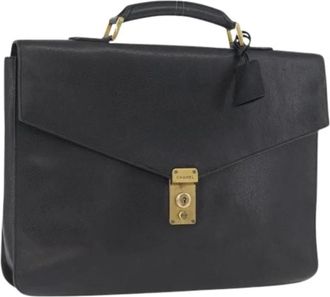 Chanel Pre-owned Handbags, female, Black, Size: ONE SIZE Pre-owned Leather Handbag