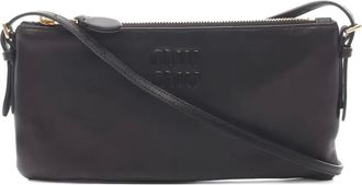 Miu Miu 2020s leren schoudertas met reli&euml;f - Zwart