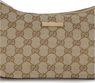 Gucci Womens Shoulder Bag Lady Lunetta Vintage Sand Sand-Dark Brown Fabric Sand/dark