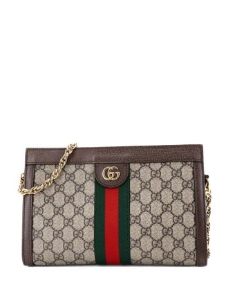 Gucci Ophidia Chain Shoulder Bag GG Coated Canvas Small crossbody bag - Brown
