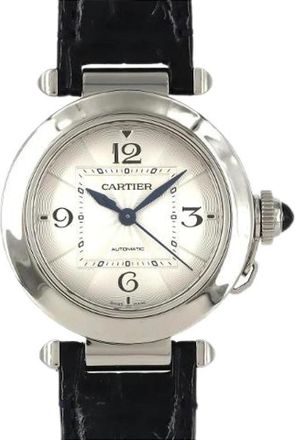 Cartier Pre-owned Pasha Stainless Steel Automatic - Dames - Vintage Horloges - Grijs - ONE Size - Leer - Vintage