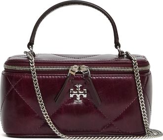 Tory Burch Tory Burch, Handbags, female, Purple, Size: ONE SIZE Diamond Quilt Shoulder Bag Dark Carmine