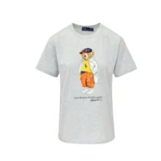 Polo Ralph Lauren T-Shirts, female, Gray, Size: XS Classic Fit Jersey V-Neck T-Shirt