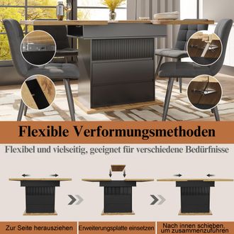 STILVORA Mesa De Comedor Extensible Para 4-6 Personas, Con Almacenaje Oculto, 110-140 X 80 Cm, Mdf