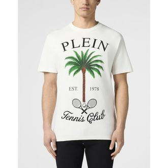 Philipp Plein Round Neck T-Shirt Tennis Club Stones Men in Offwhite at Nordstrom, Size Xx-Large