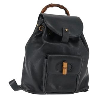 Gucci Pre-owned Backpacks, female, Black, Size: ONE SIZE Pre-owned Leather Backpack