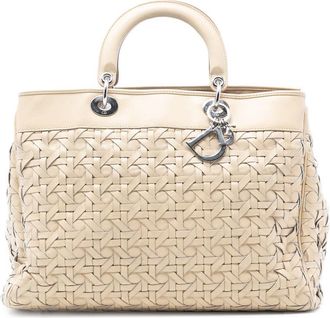 Dior Pre-owned Dior Woven Lambskin Lady Dior Avenue Tote 96-MA-1027