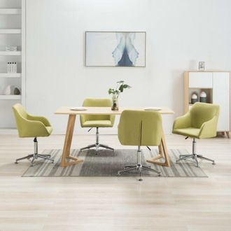 vidaXL Sillas De Comedor Giratorias 4 Unidades Tela Verde Vidaxl