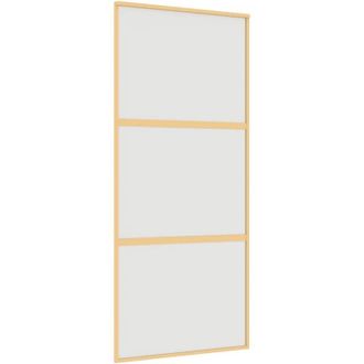 vidaXL Vidaxl - Puerta Corredera Dorada Vidrio Esg Esmerilado Aluminio 90x205cm