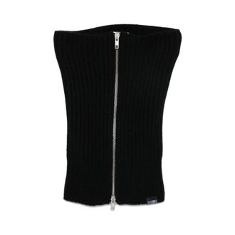 Maison Margiela Sleeveless Tops, female, Black, Size: ONE SIZE Ribbed Knit Scarf