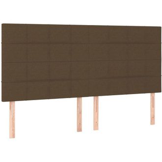 vidaXL Cabecero De Cama Marr&oacute;n Oscuro 160x5x118/128 Cm Tela Vidaxl