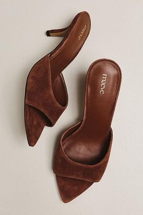 Maeve Pointed-Toe Heeled Mules