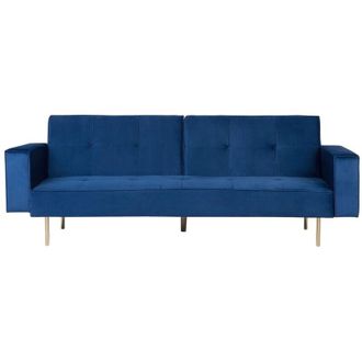Beliani Beliani - Divano letto in velluto blu navy Visnes