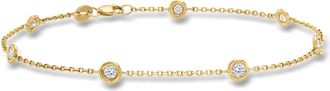Ross-Simons Diamond Station Bracelet in 14kt Yellow Gold