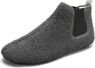 Generic NYSBH Men Cotton Shoes Warm Plush Lined Slippers Thin Bottom House Slipper Men Walking Shoes Ankle Boots Casual Flats Shoes Dark Grey