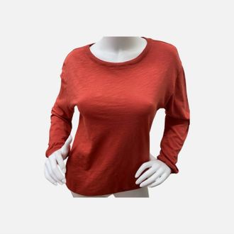 Elliott Lauren Long Sleeve Tee In Rust