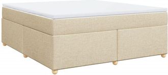 vidaXL Vidaxl - Cama Box Spring Con Colch&oacute;n Tela Color Crema 180x200 Cm